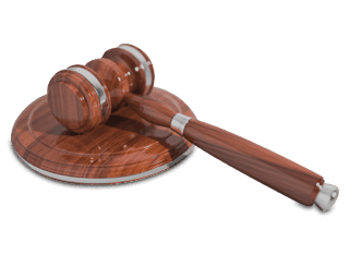 hammer Wooden gavel on circular base