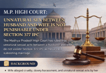 M.P. High Court Clarifies Scope of Section 377 IPC in Marital Relationships